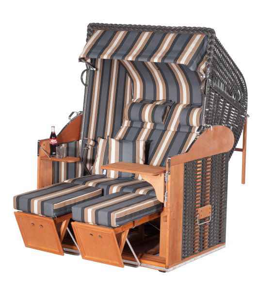 CClassic 2-Sitzer Liegemodell Kunststoffgeflecht anthrazit Stoff 65