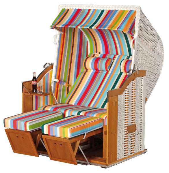 Classic 2-Sitzer Halbliegemodell Kunststoffgeflecht weiß - 13