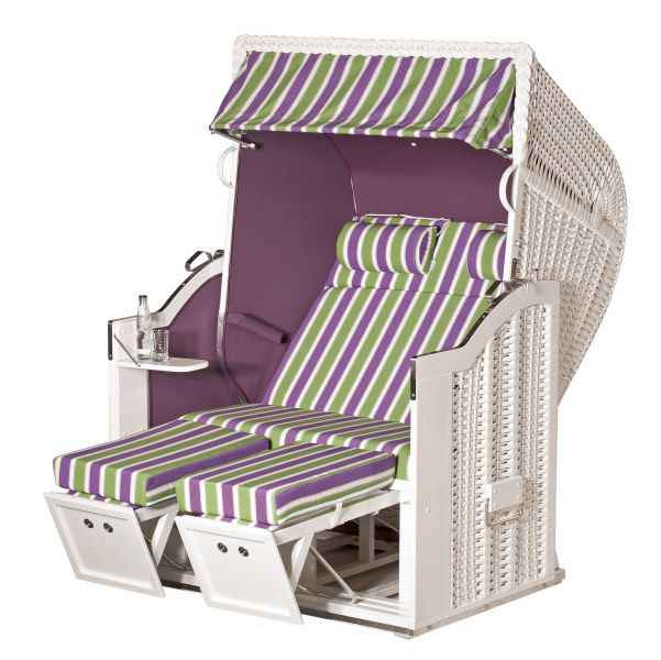 Classic 2-Sitzer Halbliegemodell Kunststoffgeflecht weiß Vario Polsterung Filo Verdo